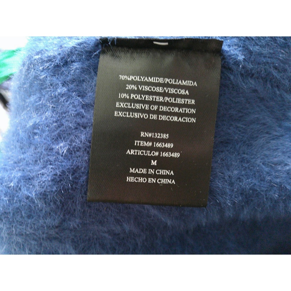 Love Token‎ Cardigan Womens Medium Blue NEW Fuzzy Eyelash Knit Open Front Pocket - Picture 7 of 9